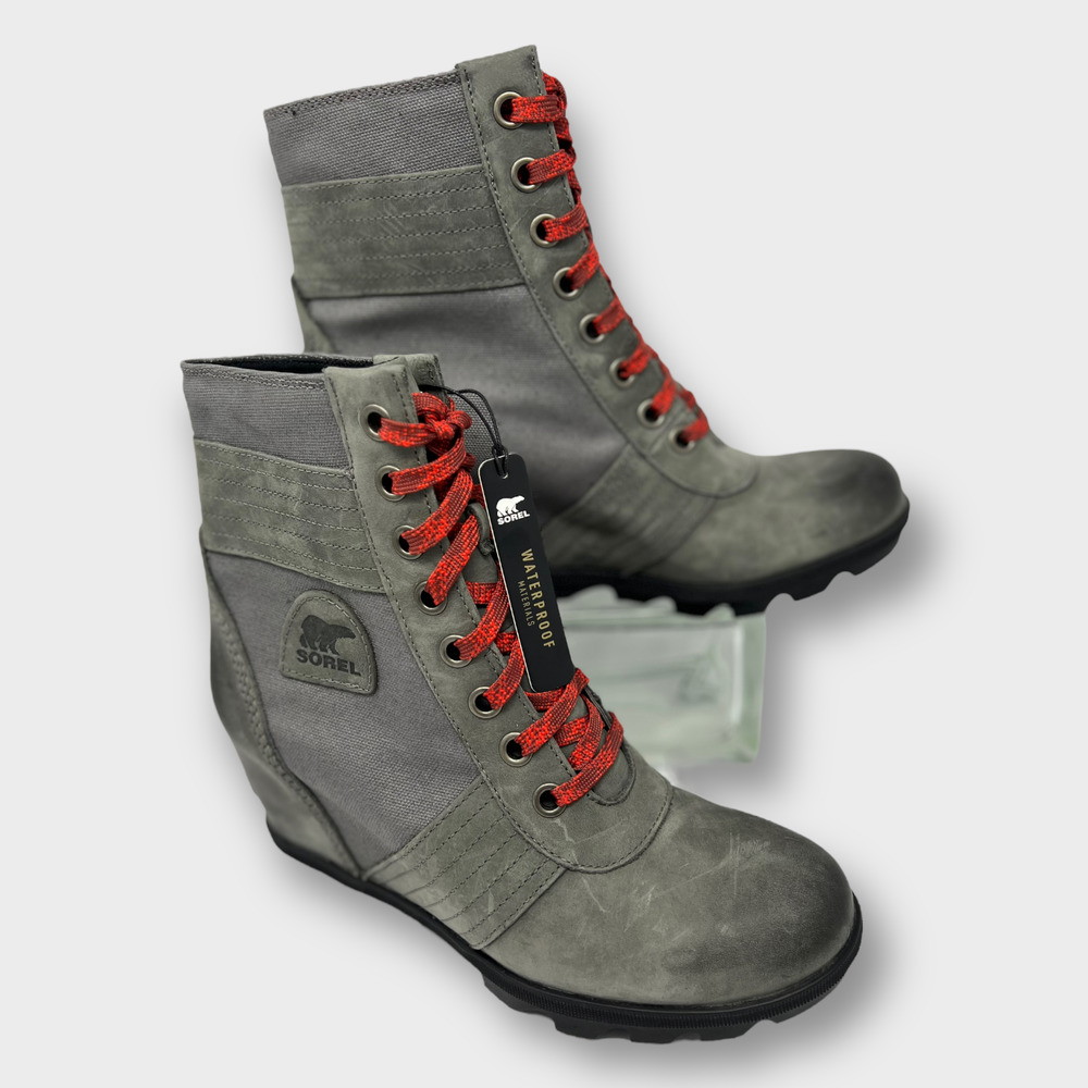 Sorel (11) Lexie Wedge Boot Quarry Waterproof Ankle Grey Winter Snow Rain - Picture 9 of 9